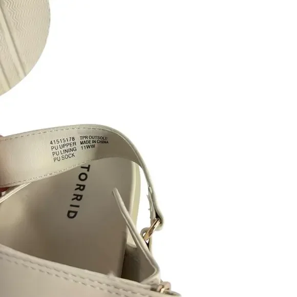 Torrid Ivory Chunky Strap Sandal Women’s Size 11 WW - Picture 10 of 10